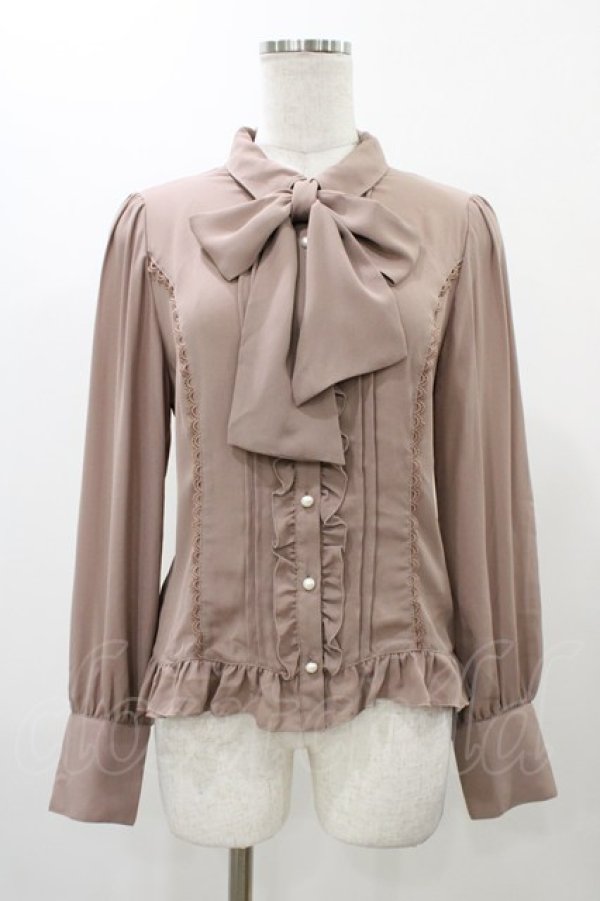 画像1: axes femme / バックレースアップブラウス Free モカ H-25-12-19-1050-AX-BL-NS-ZH (1)