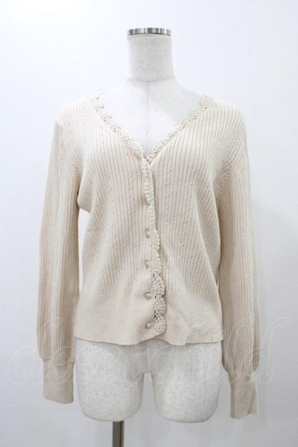 画像1: an another angelus / クロシェレース使いニットカーディガン Free IVORY H-25-12-19-1051-CA-TO-NS-ZH (1)