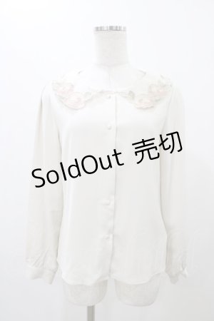 画像: Fi.n.t / ステンドグラス風シアー衿ブラウス Free IVORY H-25-12-19-1052-CA-BL-NS-ZH