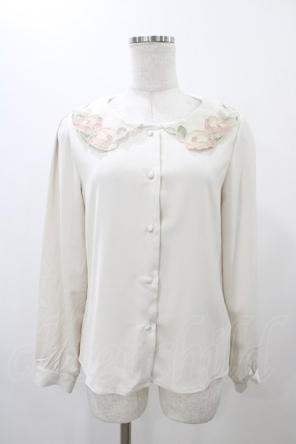 画像1: Fi.n.t / ステンドグラス風シアー衿ブラウス Free IVORY H-25-12-19-1052-CA-BL-NS-ZH (1)