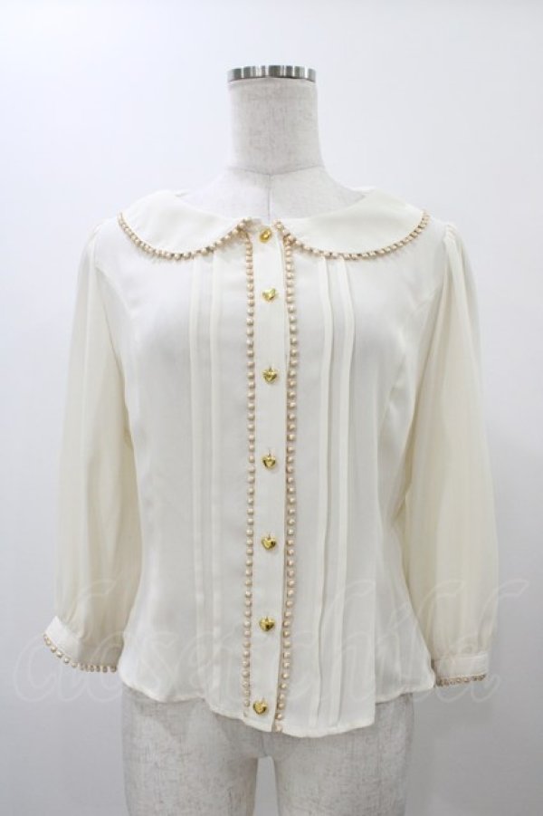 画像1: Innocent World / ハートボタンブラウス M 生成り H-25-12-19-1053-IW-BL-NS-ZH (1)