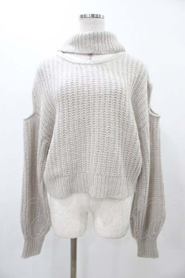 画像1: EATME / クロスチャーム付きカットアウトニット Free グレー H-25-12-19-1058-LO-TO-NS-ZH (1)