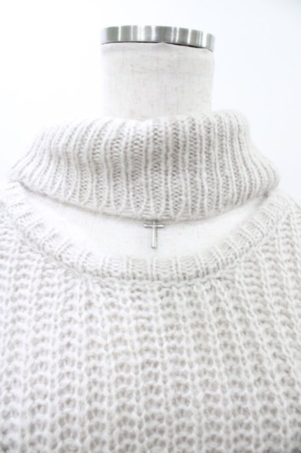 画像3: EATME / クロスチャーム付きカットアウトニット Free グレー H-25-12-19-1058-LO-TO-NS-ZH (3)