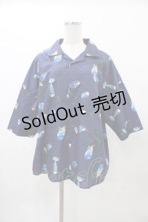 画像: AXES-X / ブルーハワイクリームソーダアロハ M ネイビー H-25-12-19-1059-0-BL-NS-ZH