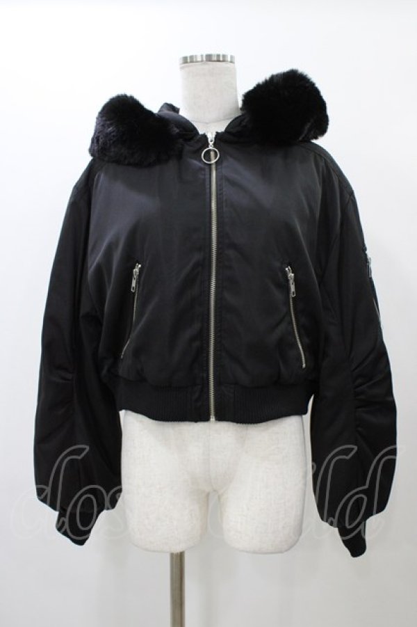 画像1: EATME / ファイクファーフードブルゾン Free ブラック H-25-12-19-1060-LO-JA-NS-ZH (1)