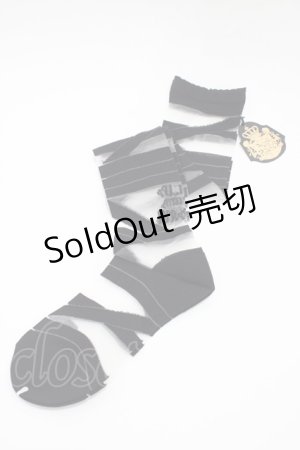 画像: ALICE and the PIRATES / くるくる包帯シースルーオーバーニーソックス  ブラック H-25-12-19-1013-PA-ZA-NS-ZH