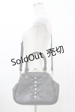 画像: FLC / 星名桜子/がま口バッグ  ブラック H-25-12-19-1002-0-BG-NS-ZH