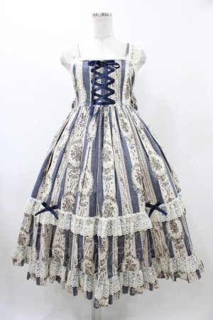 画像: metamorphose / アンティークブーケミディアムジャンパースカート サイズ1 ブルー H-25-12-19-1016-ME-OP-NS-ZH