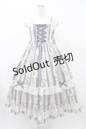 画像: metamorphose / アンティークブーケミディアムジャンパースカート サイズ1 ブルー H-25-12-19-1016-ME-OP-NS-ZH