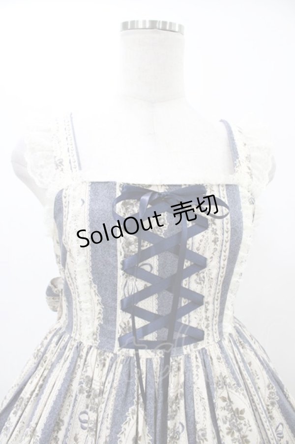 画像4: metamorphose / アンティークブーケミディアムジャンパースカート サイズ1 ブルー H-25-12-19-1016-ME-OP-NS-ZH (4)