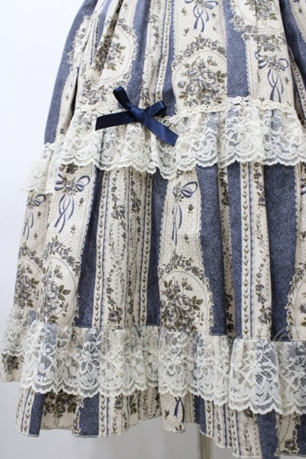 画像5: metamorphose / アンティークブーケミディアムジャンパースカート サイズ1 ブルー H-25-12-19-1016-ME-OP-NS-ZH (5)