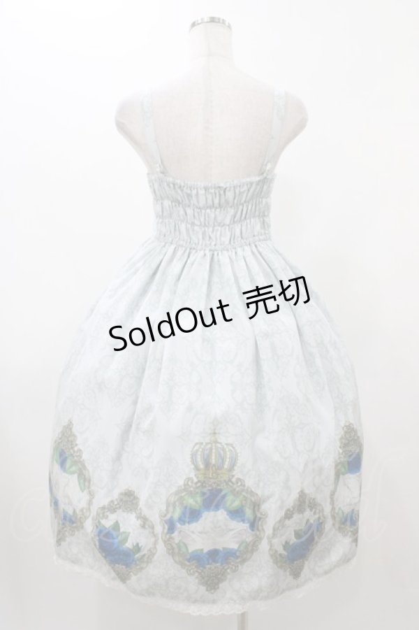 画像2: Enchantlicenchantilly / 薔薇のお庭でかくれんぼジャンパースカート Free ブルーグレー H-25-12-19-1017-0-OP-NS-ZH (2)