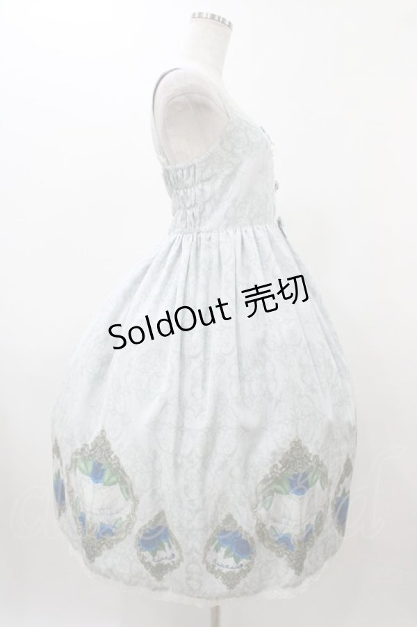 画像3: Enchantlicenchantilly / 薔薇のお庭でかくれんぼジャンパースカート Free ブルーグレー H-25-12-19-1017-0-OP-NS-ZH (3)