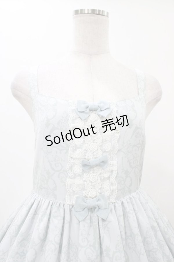 画像4: Enchantlicenchantilly / 薔薇のお庭でかくれんぼジャンパースカート Free ブルーグレー H-25-12-19-1017-0-OP-NS-ZH (4)