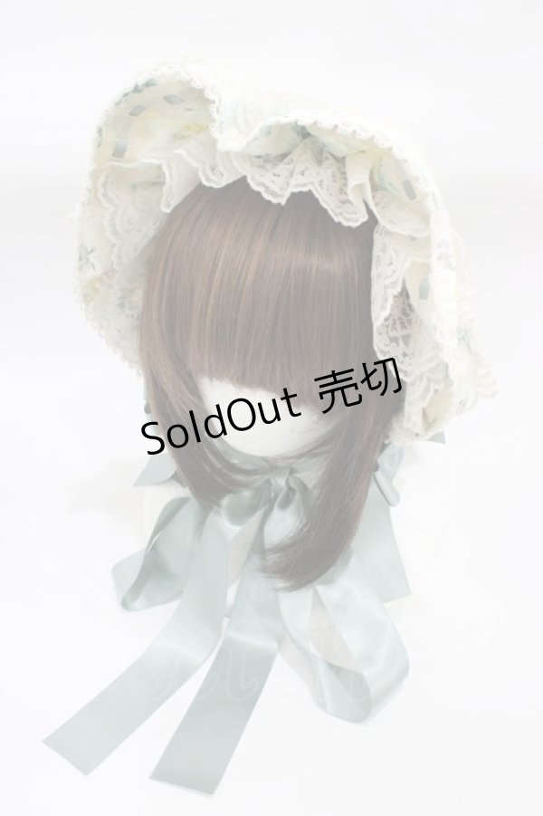 画像1: metamorphose / ロザリーフリルボンネット  ノスタルジックミント H-25-12-19-1004-ME-AC-NS-ZH (1)