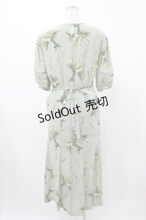 画像2: KANEKO ISAO / 花柄ワンピース Free グリーン H-25-12-19-1022-EL-OP-NS-ZH (2)