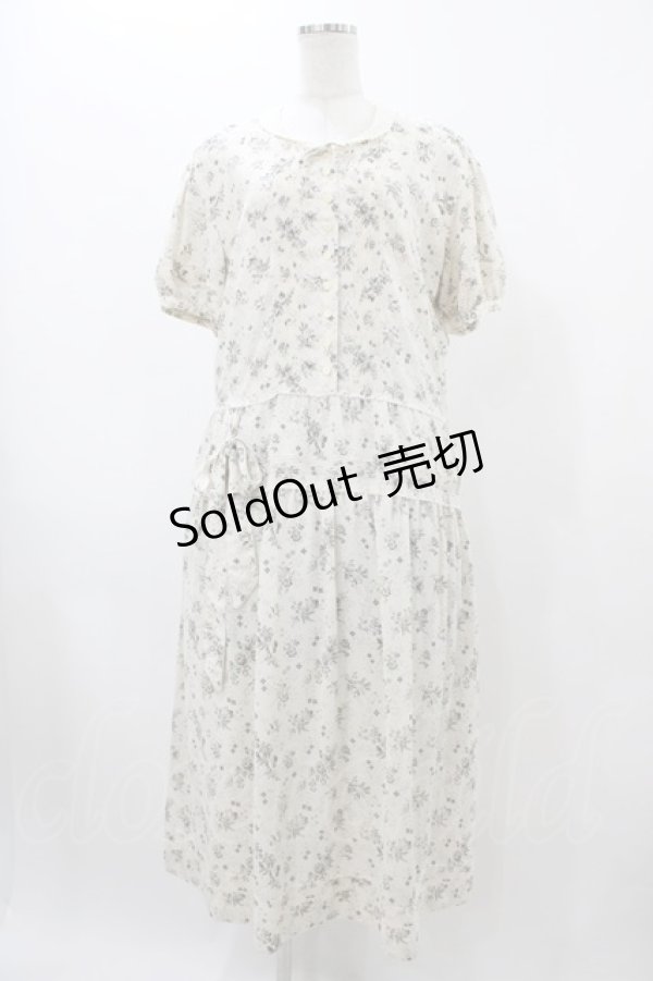 画像1: KANEKO ISAO / 花柄ワンピース Free オフ H-25-12-19-1023-EL-OP-NS-ZH (1)