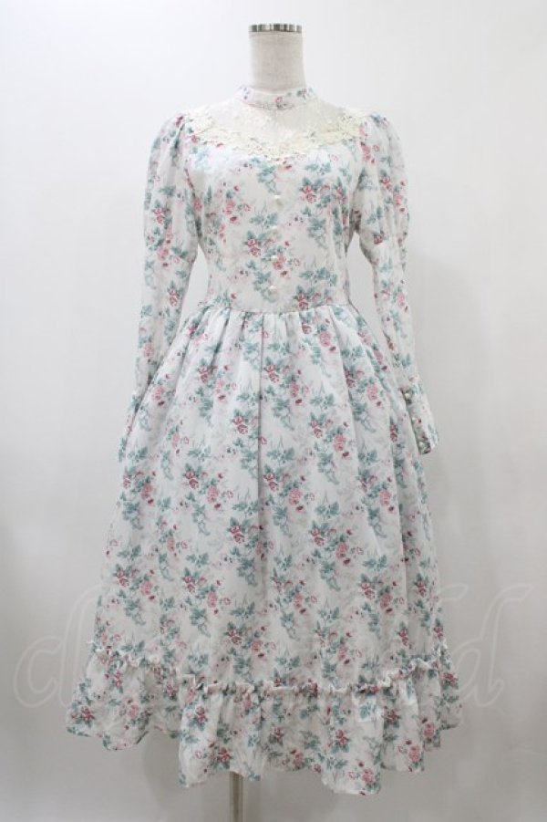 画像1: Kurumi Collaboration / KRハナジゴスリーブワンピース M ホワイト H-25-12-19-1024-0-OP-NS-ZH (1)