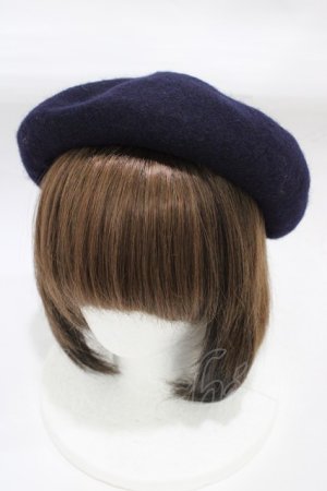 画像: DearMyLoveRose / RSハートチャーム付リボンベレー帽  ネイビー H-25-12-19-1005-EL-AC-NS-ZH