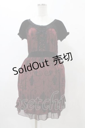 画像: axes femme / ベロア切替ワンピース M ワイン H-25-12-19-1031-AX-OP-NS-ZH