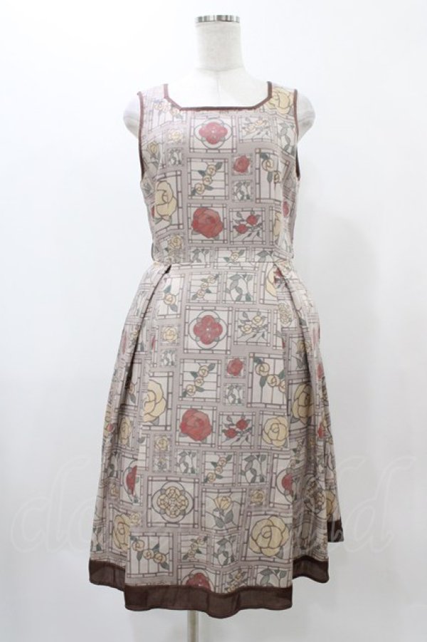 画像1: Fi.n.t / ローズステンドグラス柄ジャンパースカート Free MIX H-25-12-19-1032-CA-OP-NS-ZH (1)