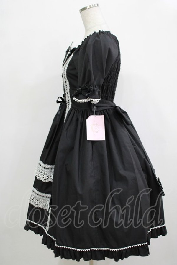 画像2: metamorphose / Dress up はしごレースリボンワンピース サイズ1 ブラック H-25-12-19-001-ME-OP-NS-ZH (2)