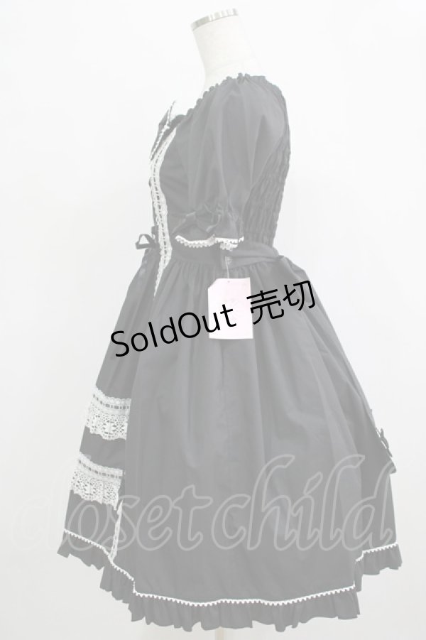 画像2: metamorphose / Dress up はしごレースリボンワンピース サイズ1 ブラック H-25-12-19-001-ME-OP-NS-ZH (2)