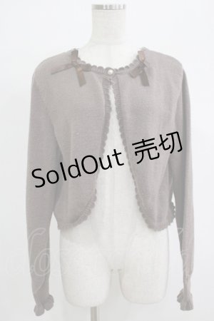 画像: m petit by misako / AM*リボンニットボレロ L ブラウン H-25-12-19-048-LO-TO-NS-ZH