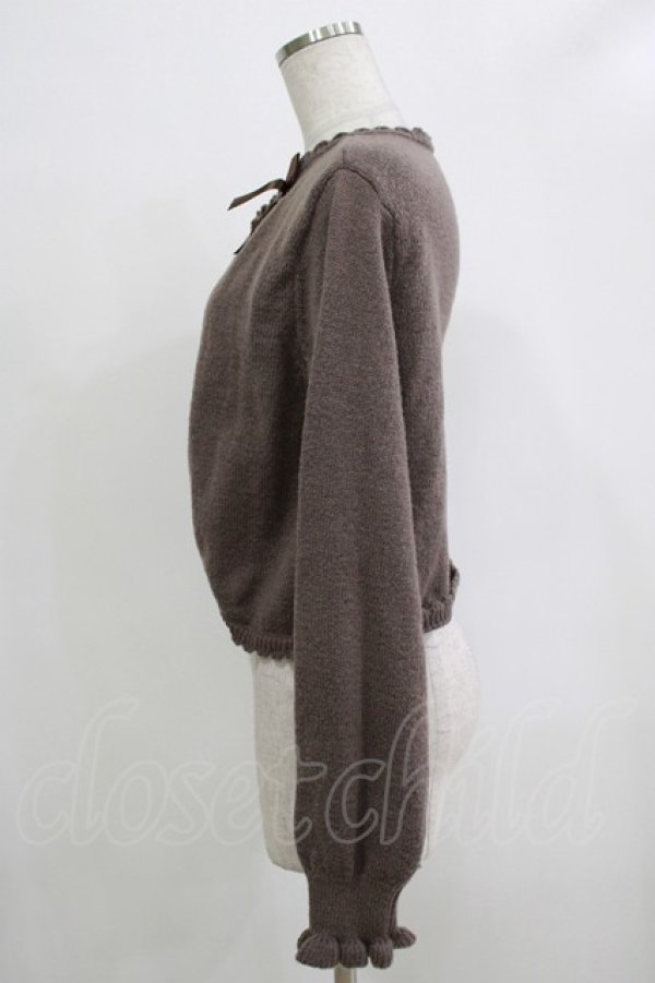 画像2: m petit by misako / AM*リボンニットボレロ L ブラウン H-25-12-19-048-LO-TO-NS-ZH (2)