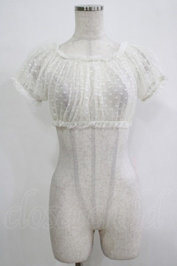 画像1: To Alice / ハートドットチュールトップス M オフ H-25-12-19-049-LO-TO-NS-ZH (1)