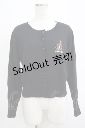 画像: Lovely MAXICIMAM / クロックラビット刺繍カーディガン Lovelyサイズ（大きいサイズ） ブラック H-25-12-19-050-GO-TO-NS-ZH