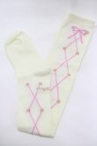 画像1: metamorphose / Lace up dollオーバーニーソックス  アイボリー H-25-12-19-057-ME-ZA-NS-ZH (1)