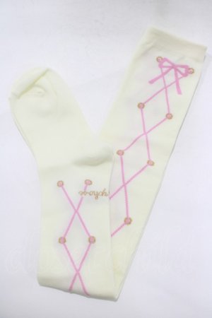 画像: metamorphose / Lace up dollオーバーニーソックス  アイボリー H-25-12-19-057-ME-ZA-NS-ZH