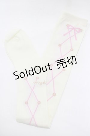 画像: metamorphose / Lace up dollオーバーニーソックス  アイボリー H-25-12-19-057-ME-ZA-NS-ZH