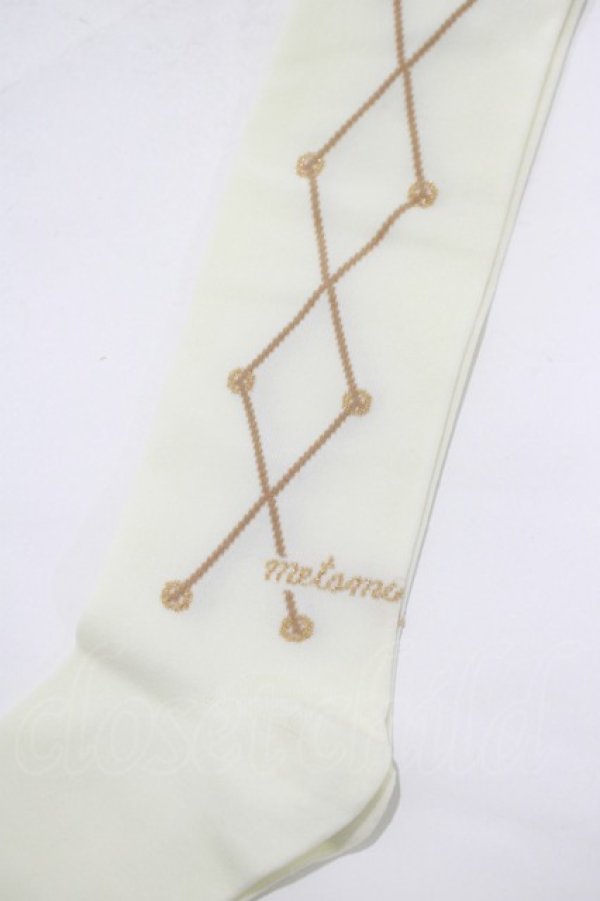 画像2: metamorphose / Lace up dollオーバーニーソックス  アイボリー H-25-12-19-058-ME-ZA-NS-ZH (2)