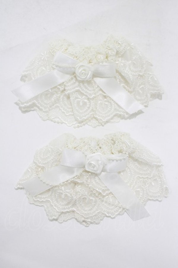 画像1: metamorphose / バラ付レースカフス  ホワイト H-25-12-19-061-ME-ZA-NS-ZH (1)