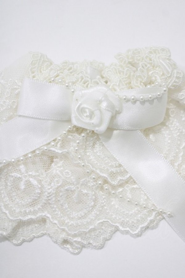 画像2: metamorphose / バラ付レースカフス  ホワイト H-25-12-19-061-ME-ZA-NS-ZH (2)