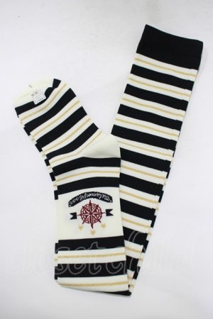 画像: metamorphose / コンパスボーダーオーバーニー  ブラック H-25-12-19-063-ME-ZA-NS-ZH