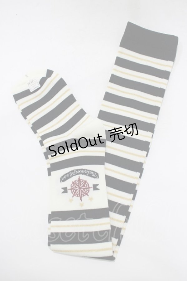 画像1: metamorphose / コンパスボーダーオーバーニー  ブラック H-25-12-19-063-ME-ZA-NS-ZH (1)