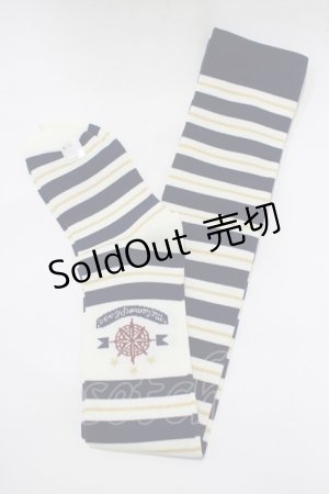 画像: metamorphose / コンパスボーダーオーバーニー  ネイビー H-25-12-19-069-ME-ZA-NS-ZH