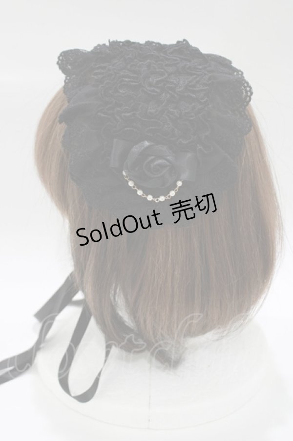 画像2: metamorphose / チュールレースヘッドドレス  ブラック H-25-12-19-073-ME-AC-NS-ZH (2)