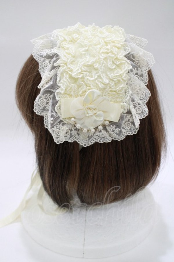 画像2: metamorphose / チュールレースヘッドドレス  アイボリー H-25-12-19-074-ME-AC-NS-ZH (2)