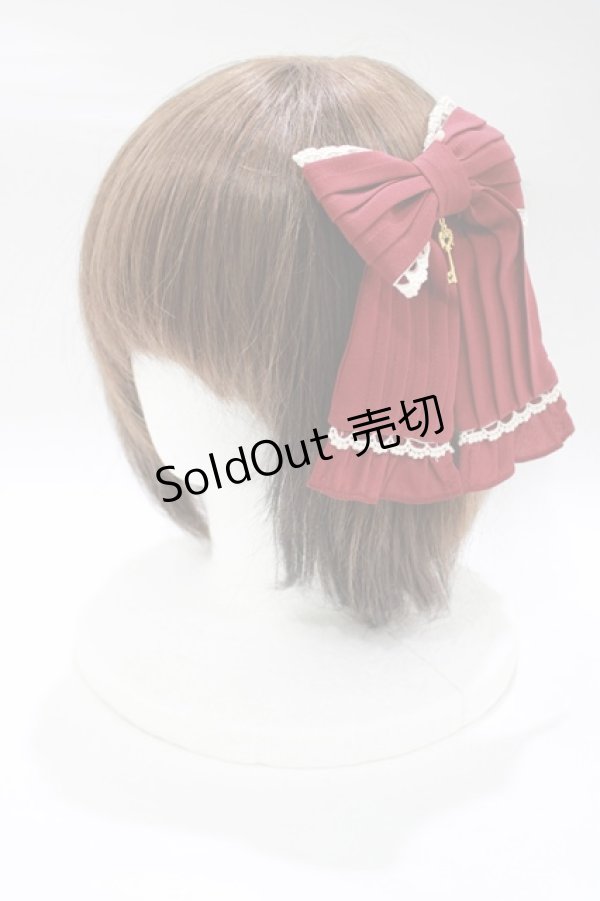 画像1: metamorphose / ピンタックリボンクリップ（ムジ）  エンジ H-25-12-19-077-ME-AC-NS-ZH (1)