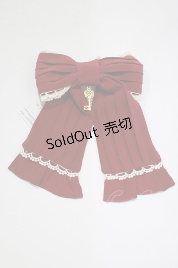 画像2: metamorphose / ピンタックリボンクリップ（ムジ）  エンジ H-25-12-19-077-ME-AC-NS-ZH (2)