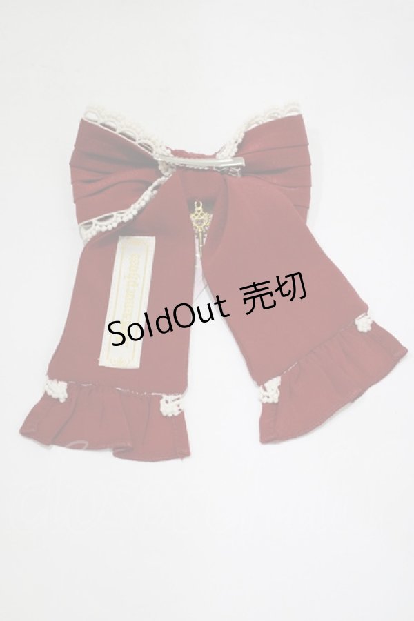 画像3: metamorphose / ピンタックリボンクリップ（ムジ）  エンジ H-25-12-19-077-ME-AC-NS-ZH (3)