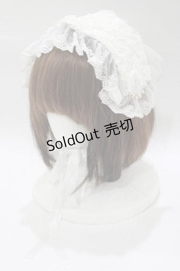 画像1: metamorphose / チュールレースヘッドドレス  ホワイト H-25-12-19-078-ME-AC-NS-ZH (1)