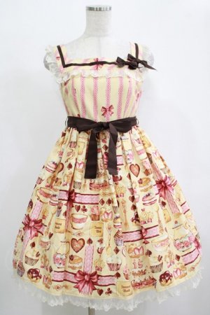 画像: Innocent World / ベイクドスイーツハイウエストジャンパースカート M 生成り H-25-12-19-010-IW-OP-NS-ZH