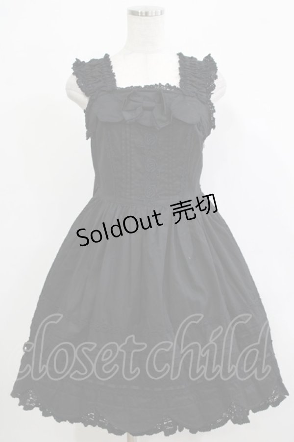 画像1: BABY,THE STARS SHINE BRIGHT / リボンスカラップジャンパースカート Free ブラック H-25-12-19-011-BA-OP-NS-ZH (1)