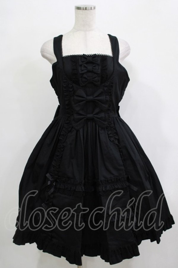 画像1: metamorphose / フロントあきフリルジャンパースカート サイズ1 ブラック H-25-12-19-002-ME-OP-NS-ZH (1)