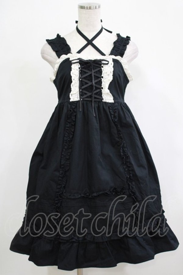 画像1: BABY,THE STARS SHINE BRIGHT / ベビードールジャンパースカート Free ブラック H-25-12-19-012-BA-OP-NS-ZH (1)